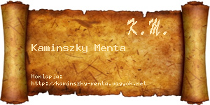 Kaminszky Menta névjegykártya
